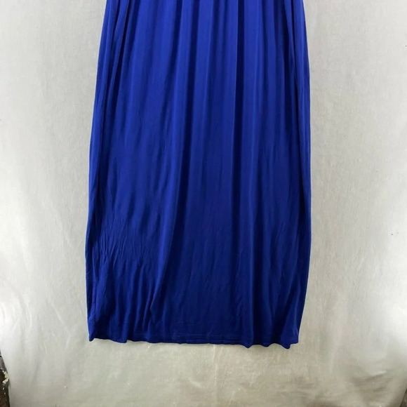 Forever 21 Maxi Dress Women's Sz Small Royal Blue Strapless Pleated Long - Picture 8 of 10